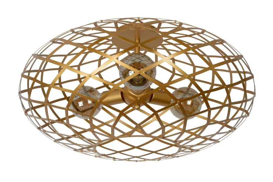 Lucide WOLFRAM - Flush ceiling light - Ø 65 cm - 3xE27 - Matt Gold / Brass - off